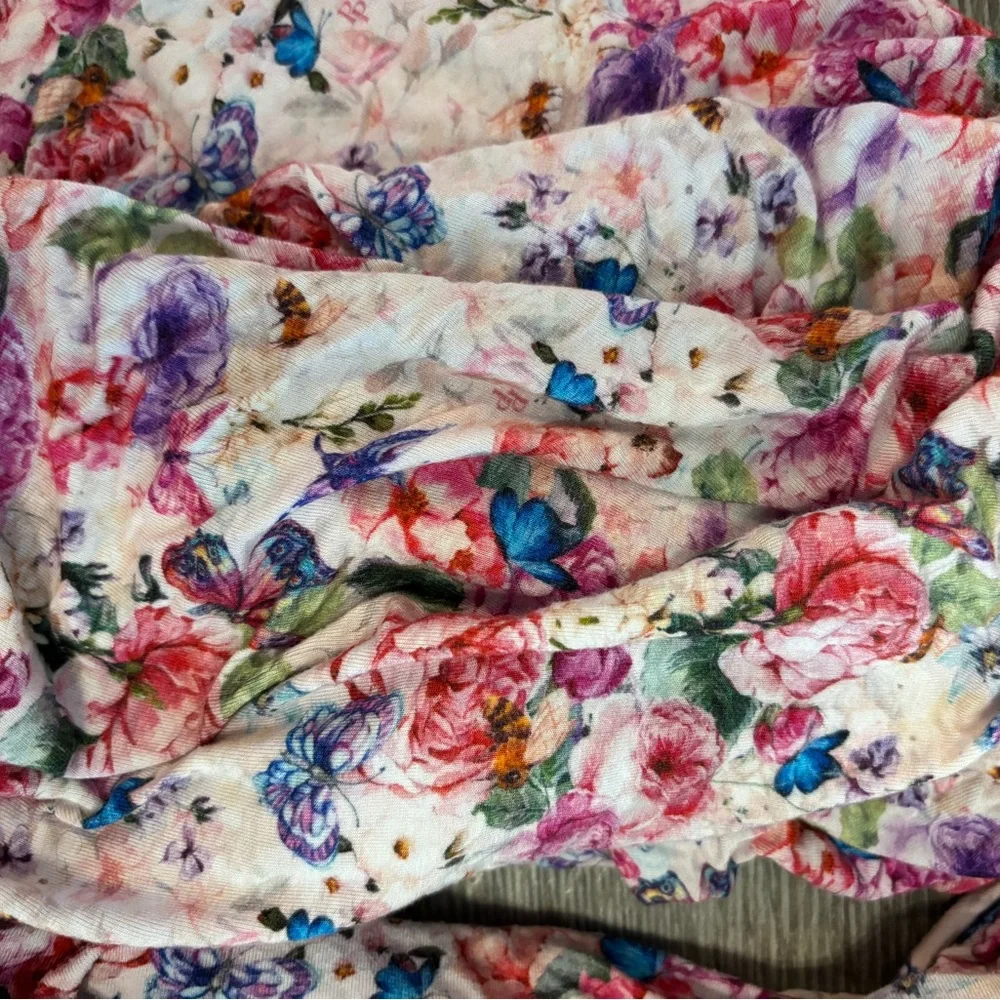 Floral Print Fabric - crib and changing pad sheet